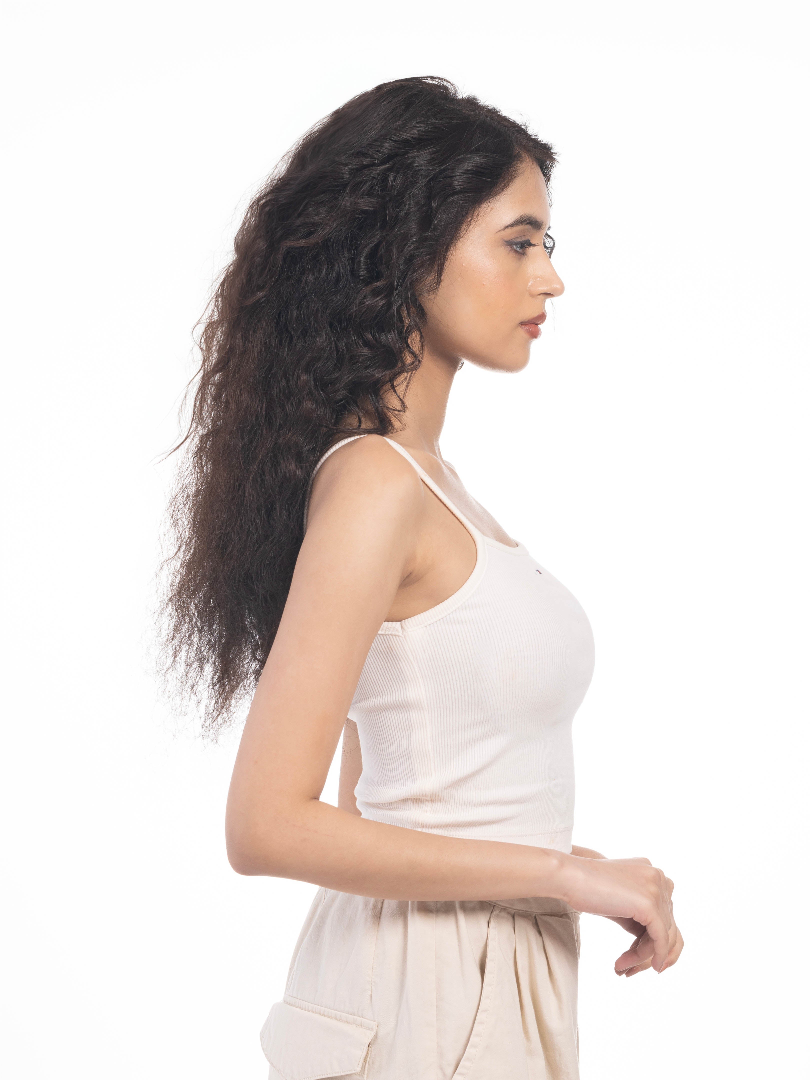 5 Clip Ear to Ear Volumizer (Curly) Dark Brown