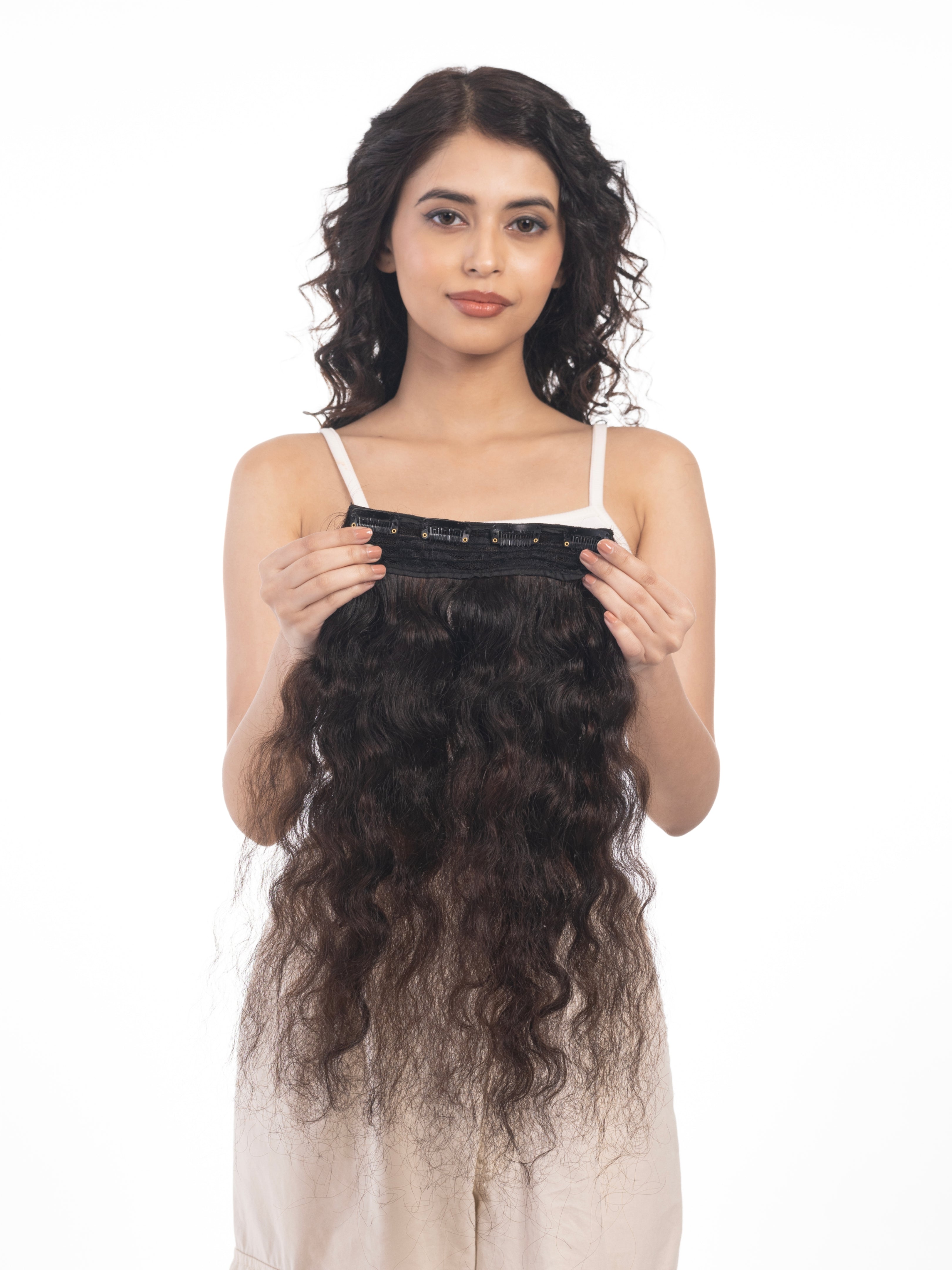 4 Clip Volumizer (Curly) Dark Brown