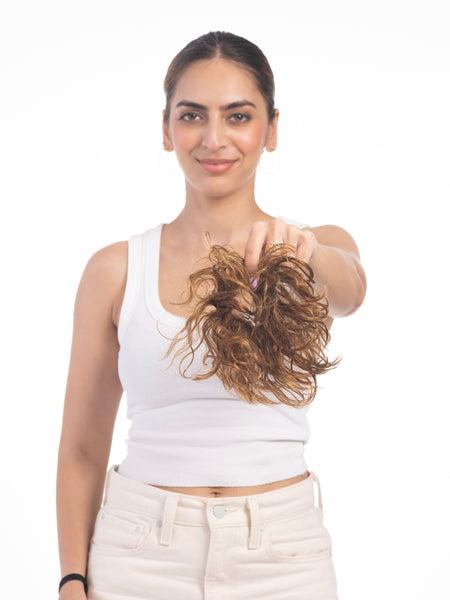 Scrunchie (Curly) Light Golden Brown