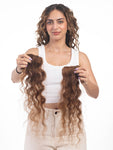 2 Clip Side Patches (Curly) Light Golden Brown