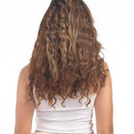 8 Clip Ear to Ear Volumizer (Curly) Light Golden Brown