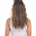 9 Clip Ear to Ear Volumizer (Curly) Light Golden Brown