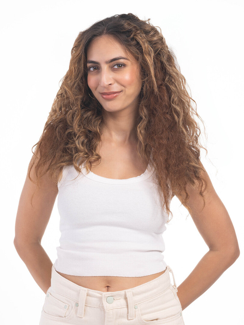 10 Clip Ear to Ear Volumizer (Curly) Light Golden Brown