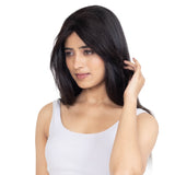 Mini Topper with Bangs Natural Black