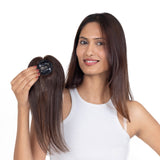 Mini Topper with Bangs Medium Chocolate Brown