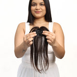 Mini Topper with Bangs Natural black