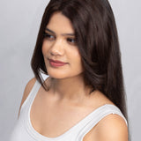 Mini Topper with Bangs Dark Brown