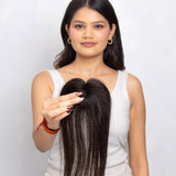 Mini Topper with Bangs Dark Brown