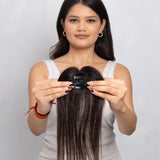 Mini Topper with Bangs Dark Brown