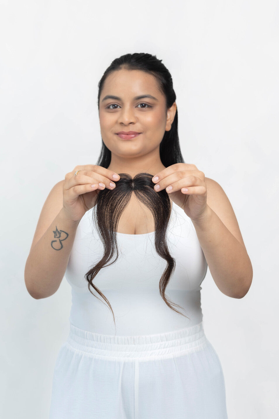 1 Clip Hairline Topper – Natural Black