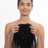 Curly Top Knot Natural Black