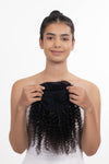 Curly Top Knot Natural Black