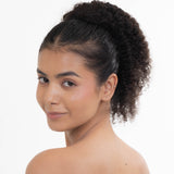 Curly Top Knot Natural Black