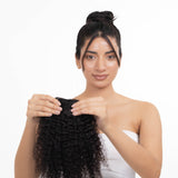 Curly Top Knot Dark Brown