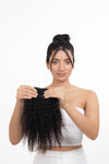 Curly Top Knot Dark Brown