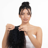 Curly Top Knot Dark Brown