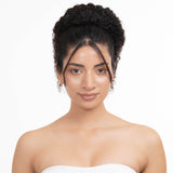 Curly Top Knot Dark Brown