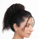 Curly Top Knot Dark Brown