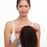 Curly Top Knot Medium Chocolate Brown