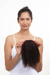 Curly Top Knot Medium Chocolate Brown