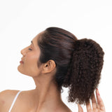 Curly Top Knot Medium Chocolate Brown
