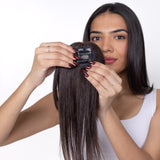 Mini Topper with Bangs Dark Brown