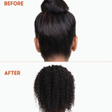 Curly Top Knot Dark Brown