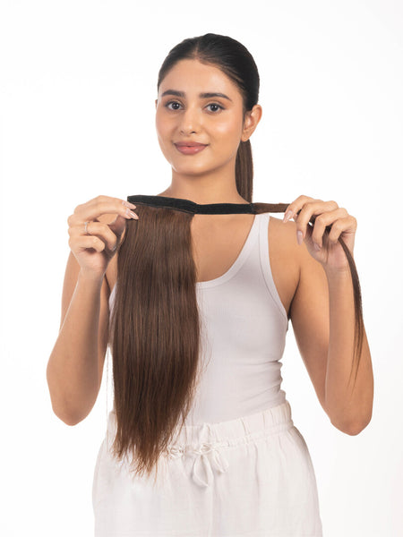 Wrap Around Ponytail Extensions Medium Chocolate Brown
