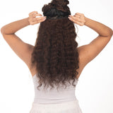 4 Clip Volumizer (Curly) Medium Chocolate Brown