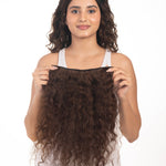 5 Clip Ear to Ear Volumizer (Curly) Medium Chocolate Brown