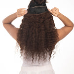 7 Clip Ear to Ear Volumizer (Curly) Medium Chocolate Brown