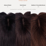 HairJoy shade guide: Natural Black #1, Dark Brown #3, Medium Chocolate Brown #8